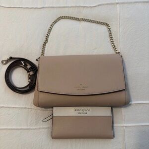 Kate Spade Taupe Crossbody Bag and Wallet Set